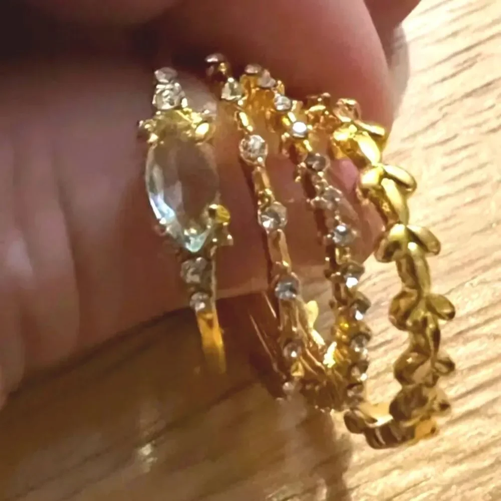 4pc vintage stacking rings sz 9